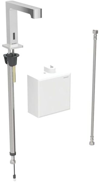 Geberit Brenta Infrarot-Waschtischarmatur 116173211 Standmontage, Batteriebetrieb, AP-Funktionsbox, hochglanz-verchromt, ohne Mischer