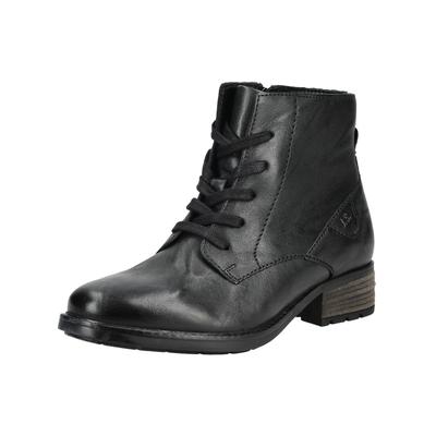 Schnürstiefelette JOSEF SEIBEL "Josef Seibel Stiefelette Leder", Damen, Gr. 42, schwarz, Leder, Schuhe Schnürstiefelette
