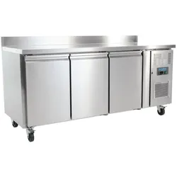 Polar U-Serie Arbeitsplattenkühlschrank mit drei Türen und Aufkantung 417Ltr