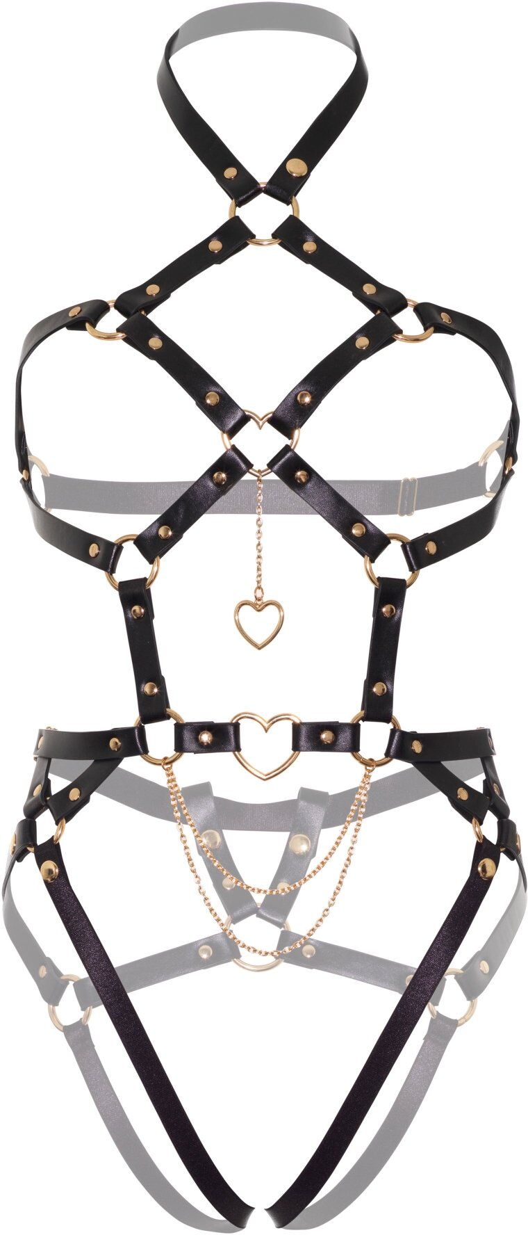 Leg Avenue Heart O-ring Harnais Body KI4038 Noir Noir