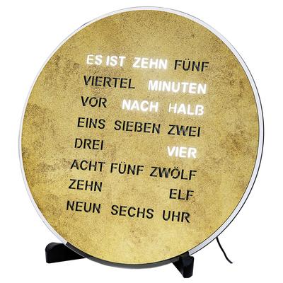 Tischuhr AMS, gold (schwarz, hellbraun), Tischuhren, Quarzuhr, Wohnzimmer, Esszimmer