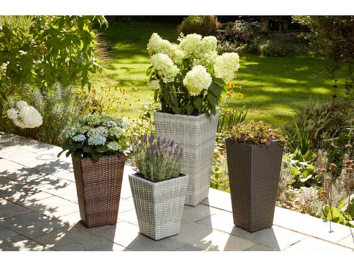 Flechttopf Teneriffa 28x28xH60CM Dunkel