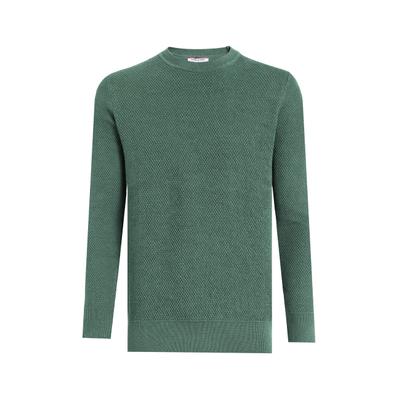 Rundhalspullover FELIX HARDY "Pullover mit Rundhalsausschnitt", Herren, Gr. M, grün, 100% Baumwolle, Rundhals, Pullover Rundhalspullover