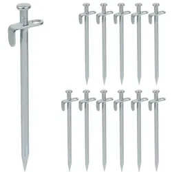 Relaxdays Felsbodenheringe 12er Set Silber
