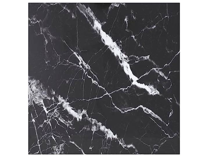 Kaorsrow Tischplatte Hartglas 80x80 cm 6 mm Marmoroptik Schwarz Esstisch Stilvolle Ersatz-Glasplatte in elegantem Schwarz-Marmor-Design fuer Esstisch und Beistelltisch im Wohnzimmer.