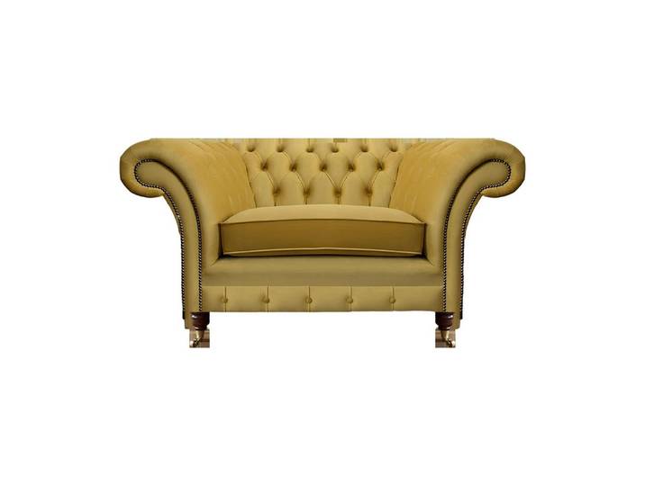 Xlmoebel Sessel Gelber Chesterfield-Sessel mit gepolsterter Sitzfläche (Sessel), Hergestellt in Europa