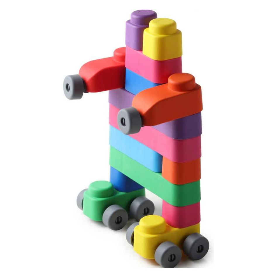 Activity Board Spielzeug, Lernspielzeug, weiche Blöcke und Räder - 10 Blöcke und 8 Räder (21968663)