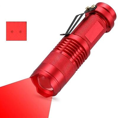 Alonefire Sk68 Zoom-Rotlicht-Taschenlampe, Mini-tragbarer Gürtelclip, taktische Fokussierung, Zoom-Taschenlampe, Bienenzucht, Angeln, Blutgefäße, Suche, MS, Reise, Hotel, Kamera, Detektor,