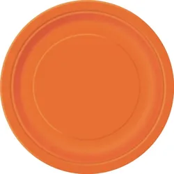 8 kleine runde Teller orange