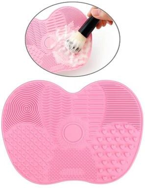 Inspired Deals Silicone Makeup Brush Cleaner Mat Pad For Deep Cleaning Brushes pink