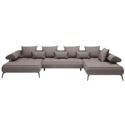 Wohnlandschaft Seledo Stoff Grau Taupe