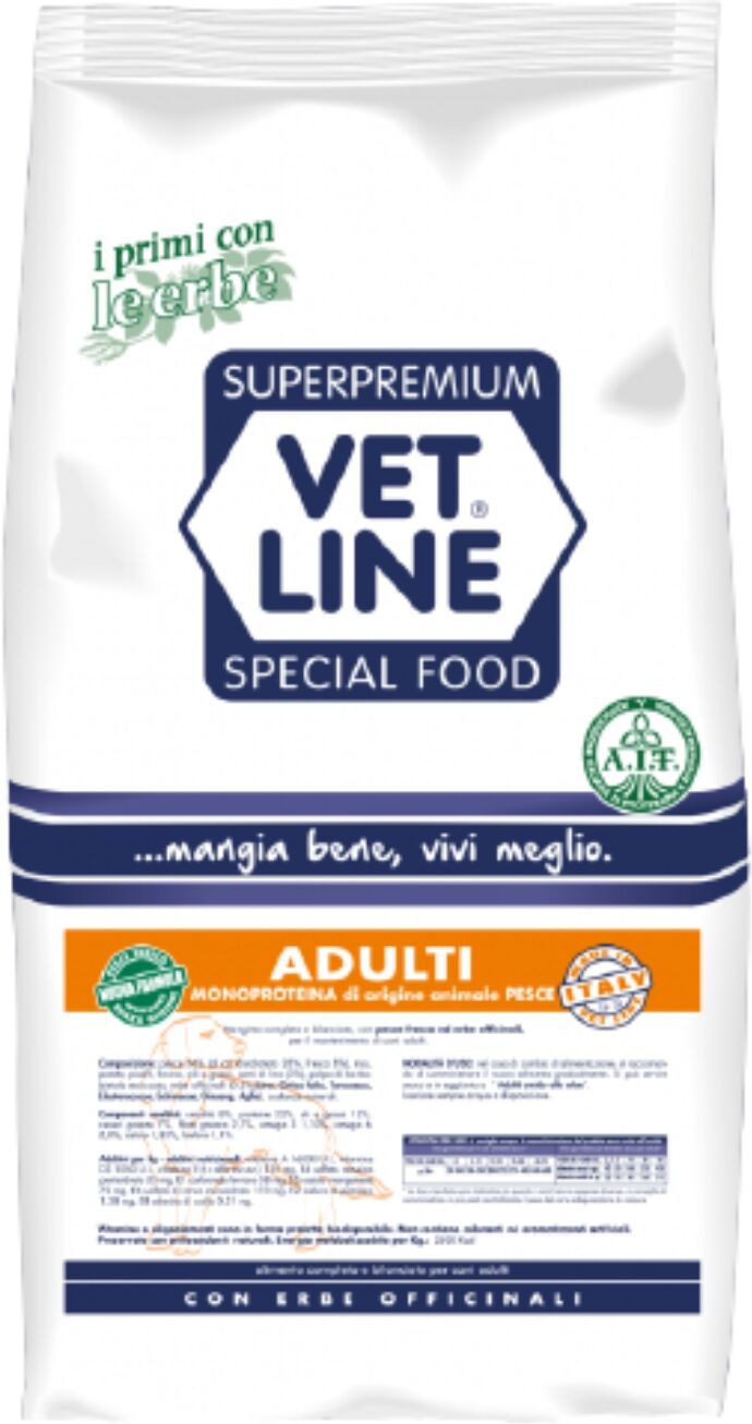 Vetline Vet Line Adulti Pesce per Cani Adulti Monoproteico 3 Kg