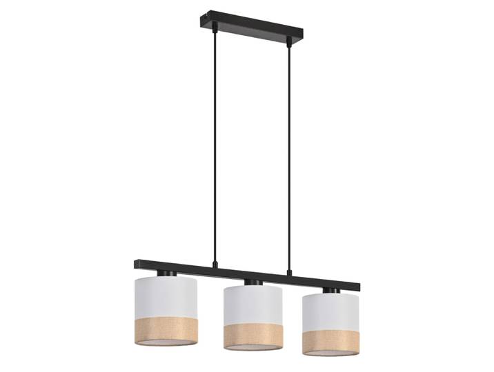 Suspension en fer, blanc, beige et noir, h.120cm