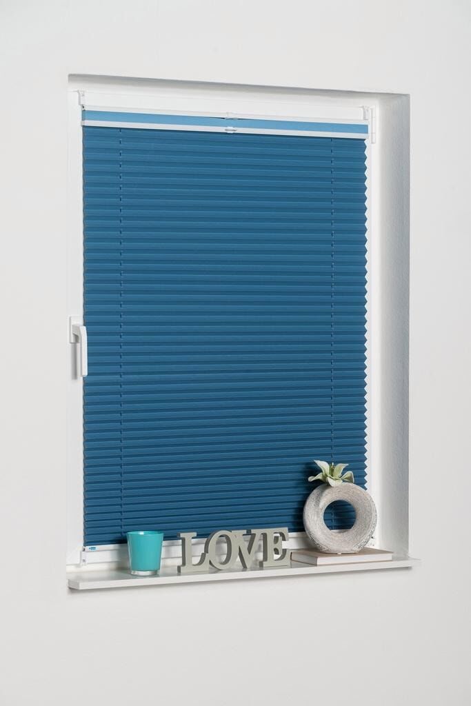 Doppelplissee K-HOME "Prato, ohne Bohre" Gr. 10, blau (hellblau, blau), B:70cm H:210cm, Obermaterial: 100% Polyester, Plissees, Doppelplissee, Tageslicht + Verdunklungsstoff