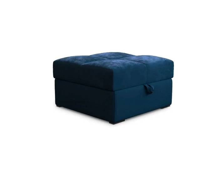 Dunkelblauer Hocker ZENOVA mit Stauraum 65x65 cm
