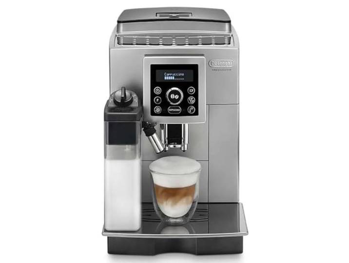 De'Longhi ECAM 23.460.SB Kaffeevollautomat (15 bar Druck, Automatik-Cappuccino-System, abnehmbarer Wassertank 1,8 l, LCD-Panel, automatische Reinigung) silber/schwarz