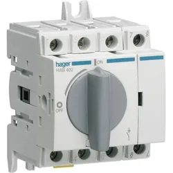 Hager Lasttrennschalter 4L 20A, Schalter + Taster, Grau