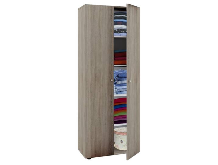 Kleiderschrank VCM Kleiderschrank Jugendschrank Vandol Drehtüren , braun (sonoma, eiche), B:70cm T:40cm, Obermaterial: 100% Holz Wood., Schränke, Kleiderschrank