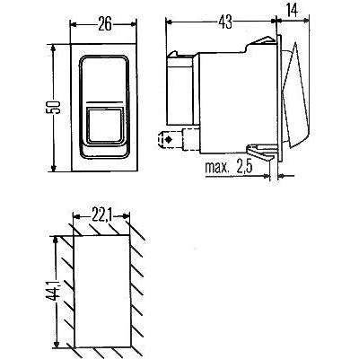 Hella Warnblinkschalter [Hersteller-Nr. 6HH007832-321]