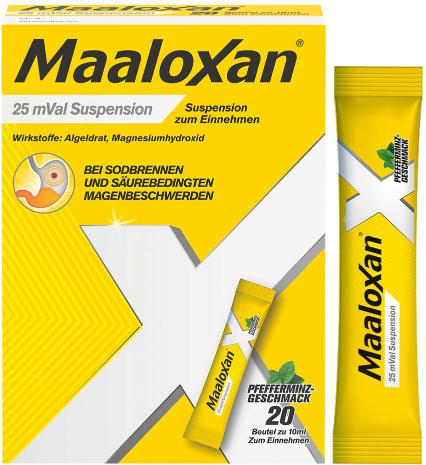 MAALOXAN Suspension bei Sodbrennen mit Magenschmerzen 20X10ml
