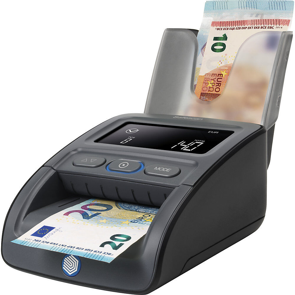 Geldscheinprüfgerät 155-S, automatisch, 7-fache Falschgelderkennung, Währung EUR, CHF, GBP, SEK, NOK, DKK Safescan