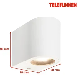 Telefunken, Gartenbeleuchtung, Aussenwandleuchte, weiss, IP44, GU10 (GU10, IP44)