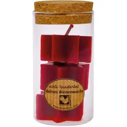 Bienenwachs - Sternkerze rot im Zylinder teelichtgröße 3er-Set