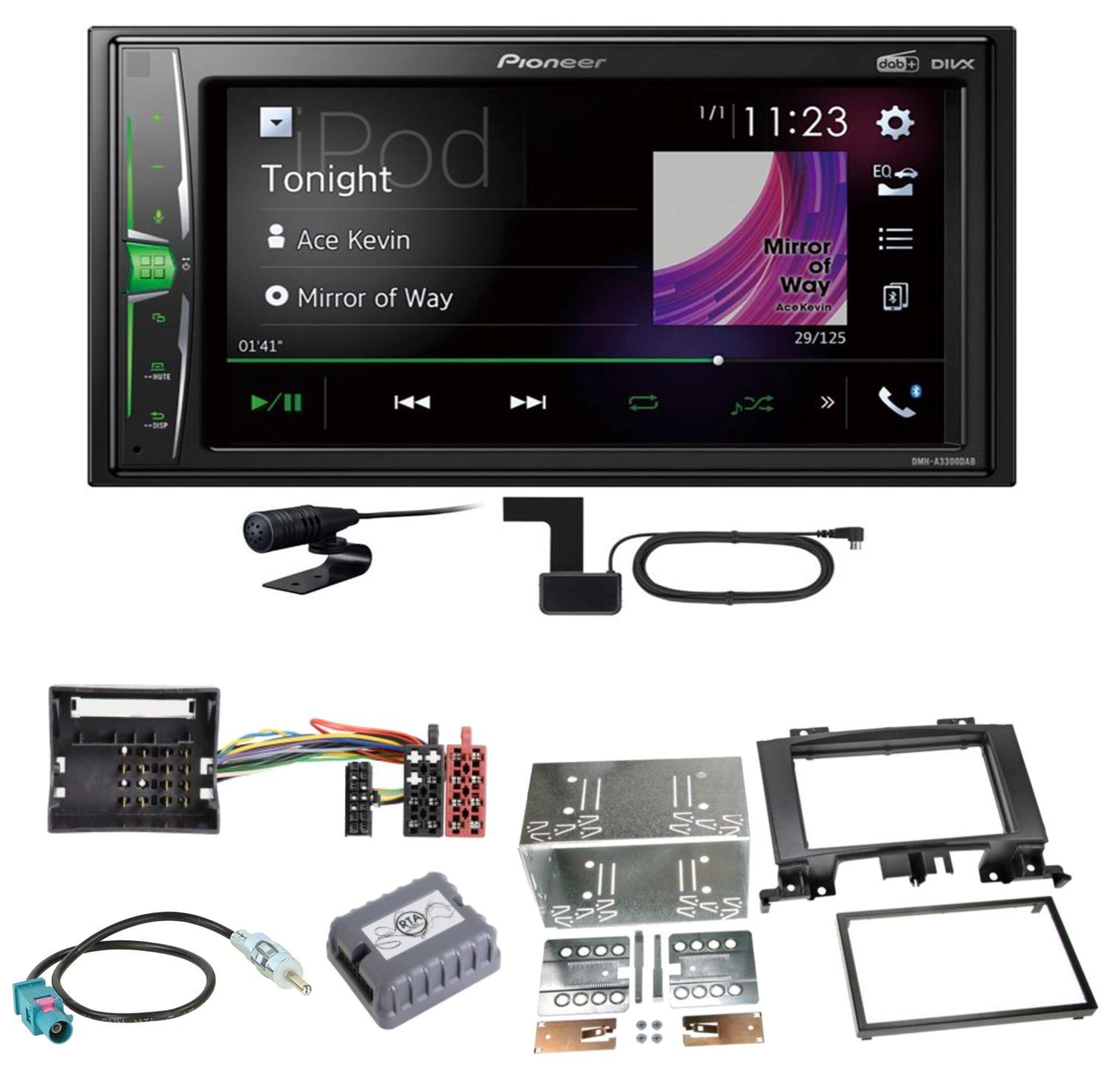 Pioneer DMH-A3300DAB Bluetooth MP3 Einbauset für Mercedes Sprinter W906 Crafter