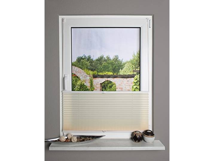 Home fashion 094500-0218 BEIGE 130 cm x 40 cm Plisseerollo UP&DOWN, Stoff, Beige, 130 x 40 cm