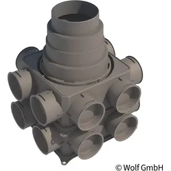 Wolf Luftverteiler Mini 16-75 Anschluss ISO Rohr DN 125-180