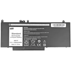 Mitsu BATTERY BC/DE-E5470 (DELL 6000 MAH 46 WH) - Batterie (4 Zellen, 6000 mAh), Notebook Akku, Schwarz