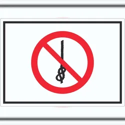 HB-Druck Knoten von Seilen verboten Symbol Aufkleber A3 (297x420mm)