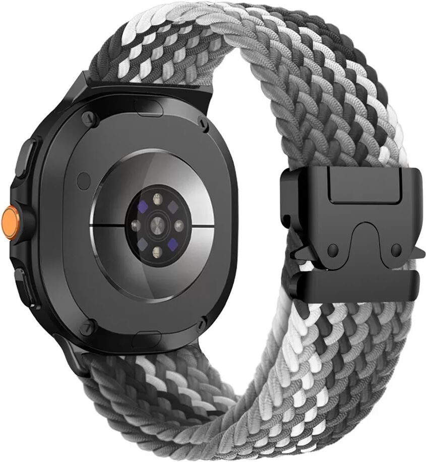 INF Geflochtenes elastisches Nylonarmband mit Fallschirmschnalle kompatibel mit Amazfit T-Rex 2 Schwarz+Grau