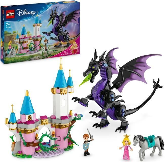 LEGO Disney Prinsessen Maleficent als draak en Dornröschen bouwspeelset met Aurora en prins Phillip minifiguren