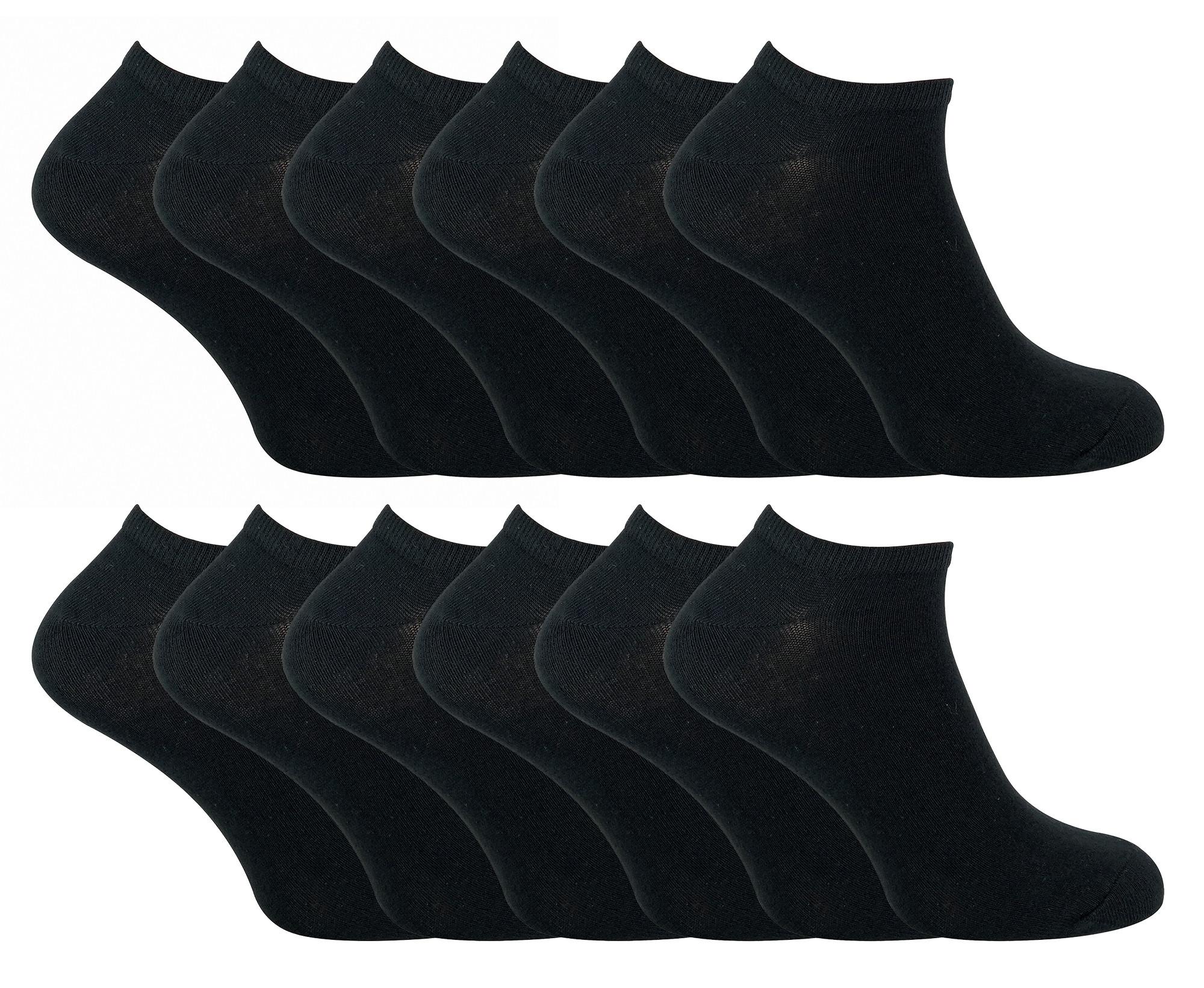 Sock Snob - 12 paar katoenen sneakersokken voor heren - Zwart