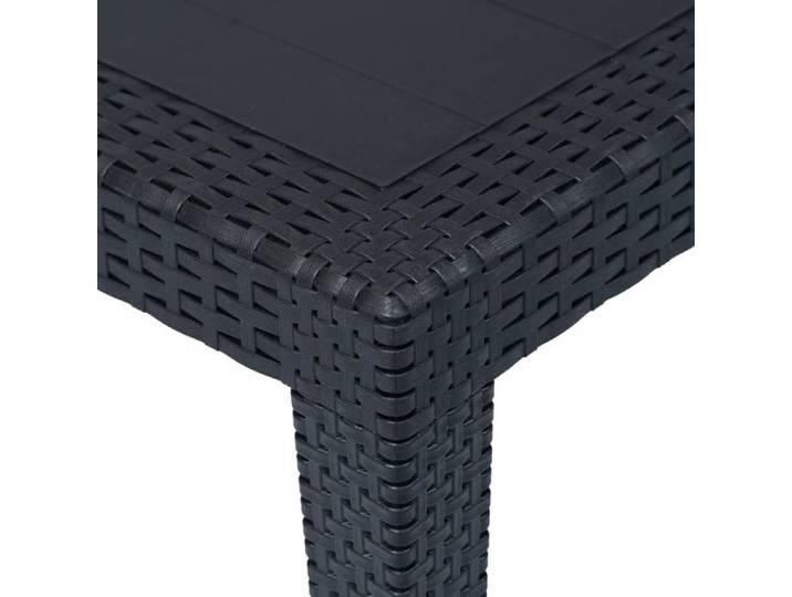 Table d'extérieur Table de jardin Anthracite 150x90x72cm Plastique Aspect rotin SQZR249911 - BELLE MAISON DECO