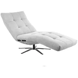 KAWOLA Relaxliege LETICIA motorisch Feincord silber