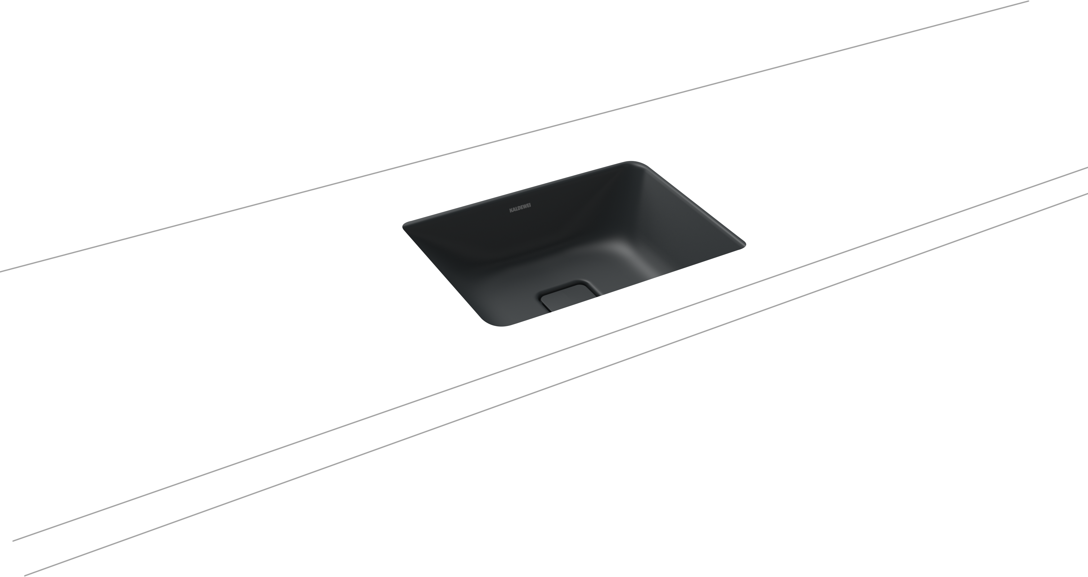Kaldewei Cono lavabo 908506003715 47x38.1cm, catane effet perlant mat gris, sans trop - plein, sans trou de coulée