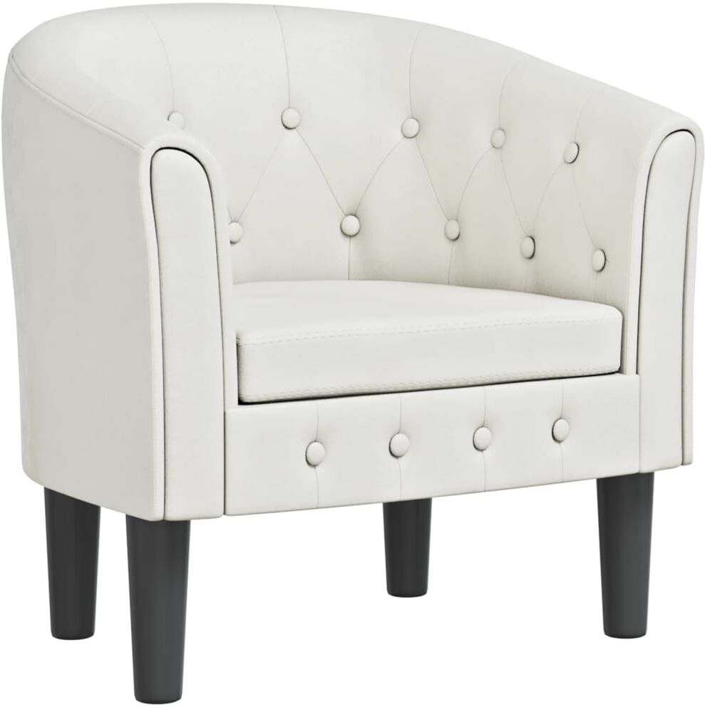 vidaXL Chaise cabriolet blanc similicuir