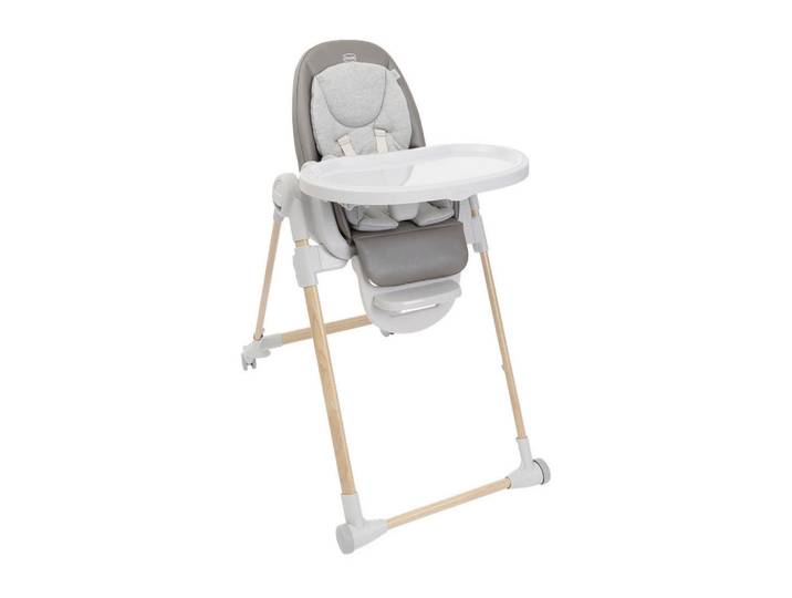 Chicco Hochstuhl Polly Armonia, Naturfarben, Beige, Grauweiß, Kunststoff, 57x79-104x90 cm, Fußstütze verstellbar, Essbrett abnehmbar, höhenverstellbar, zusammenklappbar, Bezug waschbar, Babymöbel & Kindermöbel, Babyzimmer, Hochstühle