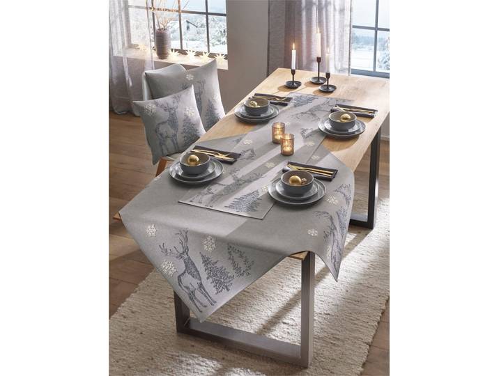 Tischdecke Gr. 2, grau, B:110cm L:110cm, Tischdecken, Tischdecke