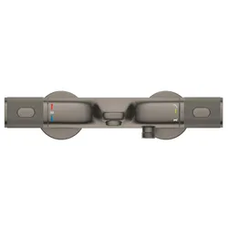 Grohe Precision Feel Thermostat-Wannenbatterie mit S-Anschlüssen, 34788AL0, Farbe: Hard graphite gebürstet