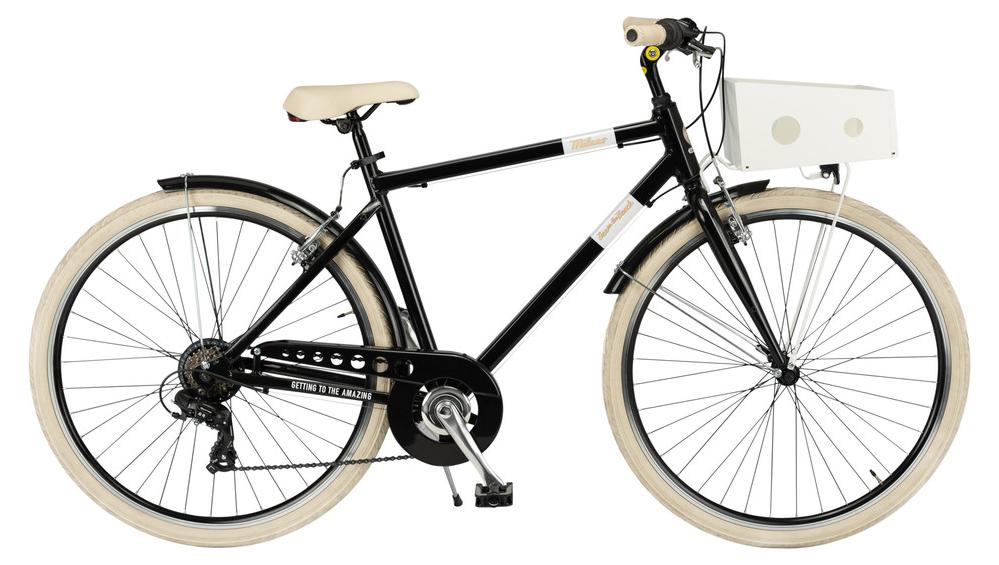 Via Veneto City Bike Milano Man 28" 6V Schwarz "Kaffeesatz" (matt) Größe 50