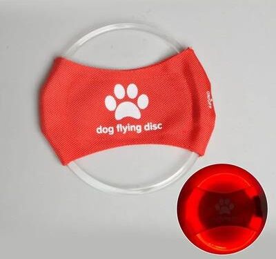 Inspire Essentials Rechargeable LED Flying Disc Dog Toy Interactive Light Up Fetch Training Disc d