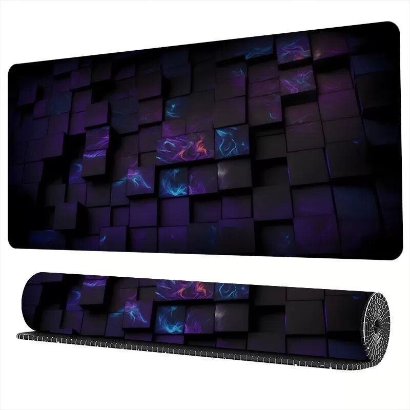 INF Grand Tapis de Souris en Caoutchouc Naturel Noir - Tapis de Bureau Étendu 300x600mm