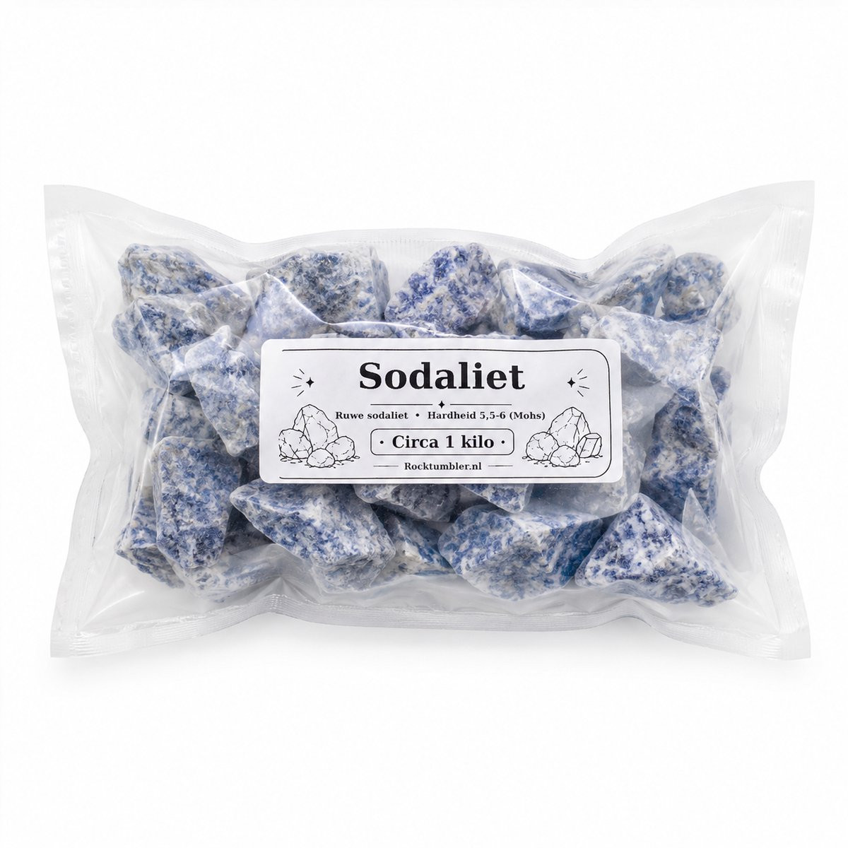 Ruwe sodaliet stenen 1 kg voor decoratie en creatieve toepassingen