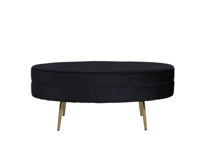 Banc contemporain forme ovale en velours noir