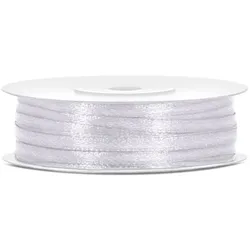50x Satinband, weiß, 3mm/50m