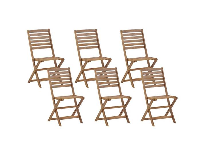 GARTENSTUHL 6er-Set Akazienholz hellbraun Tolve
