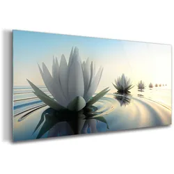 GLASBILD 100x50 cm Lotosblume